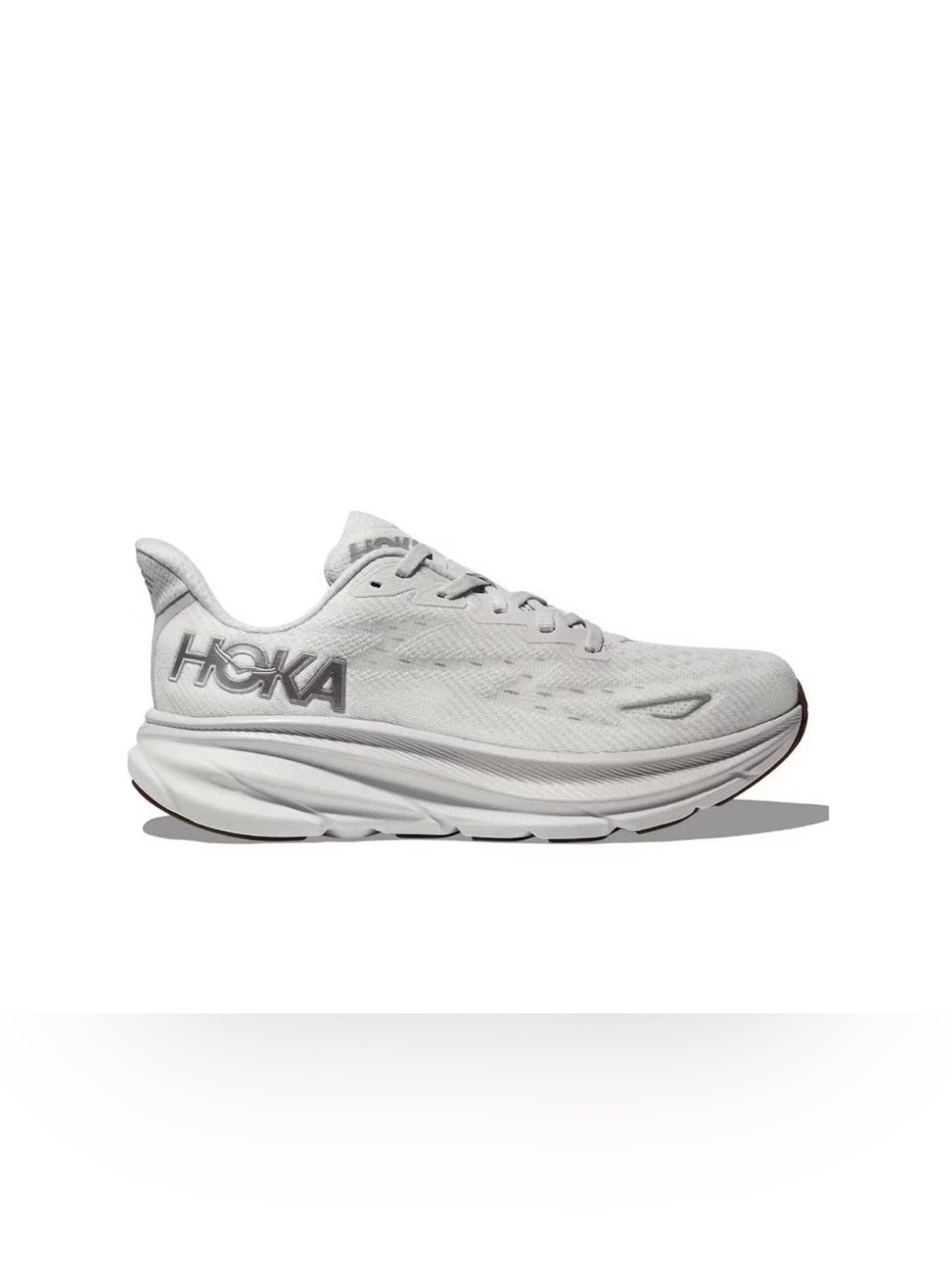 Hoka Clifton 9 shoes size 9B White/Light Gray Running Shoes - Picture 10 of 10